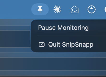 Context menu active