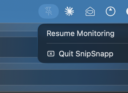 Context menu paused