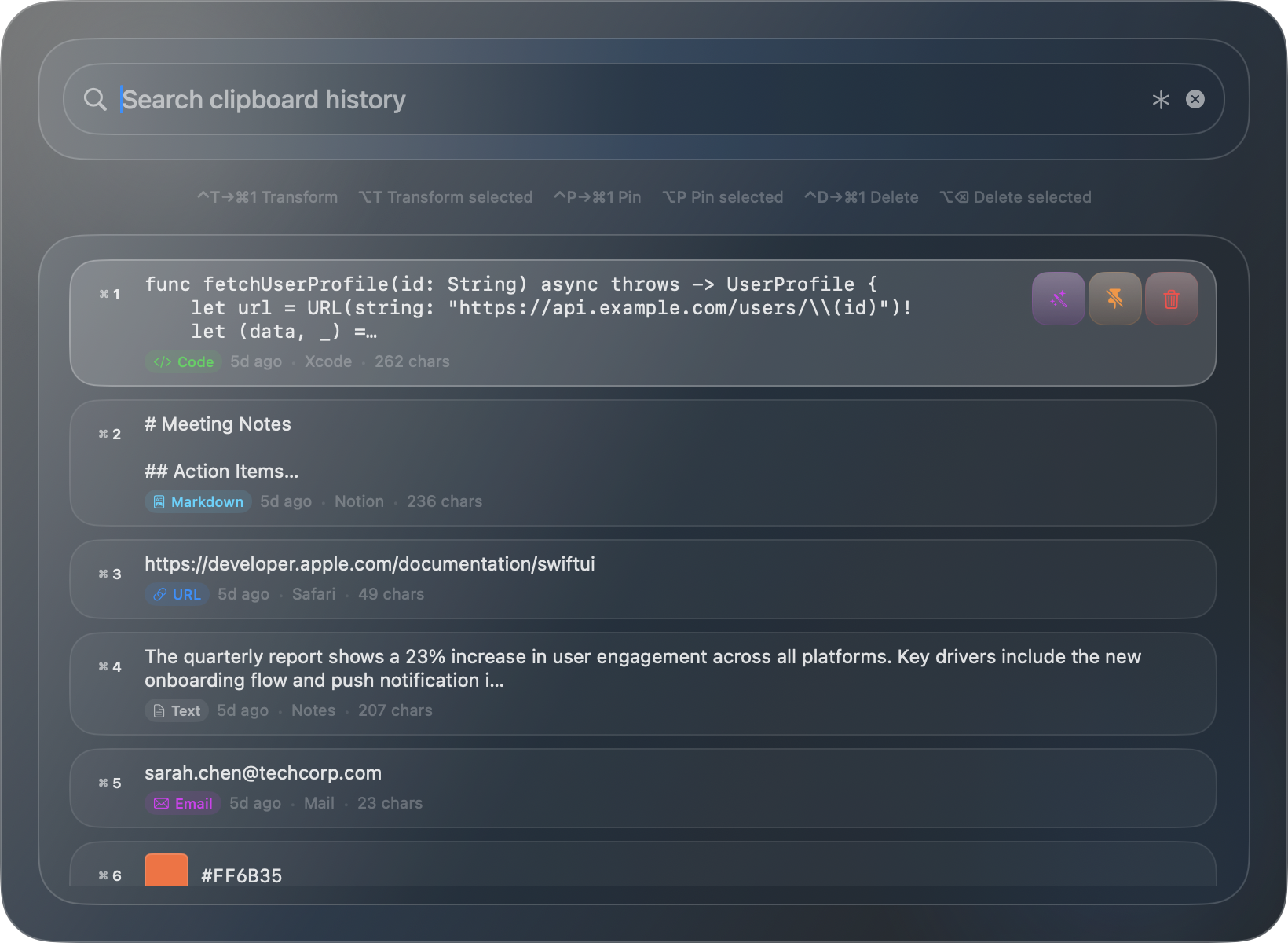 Quick Search window