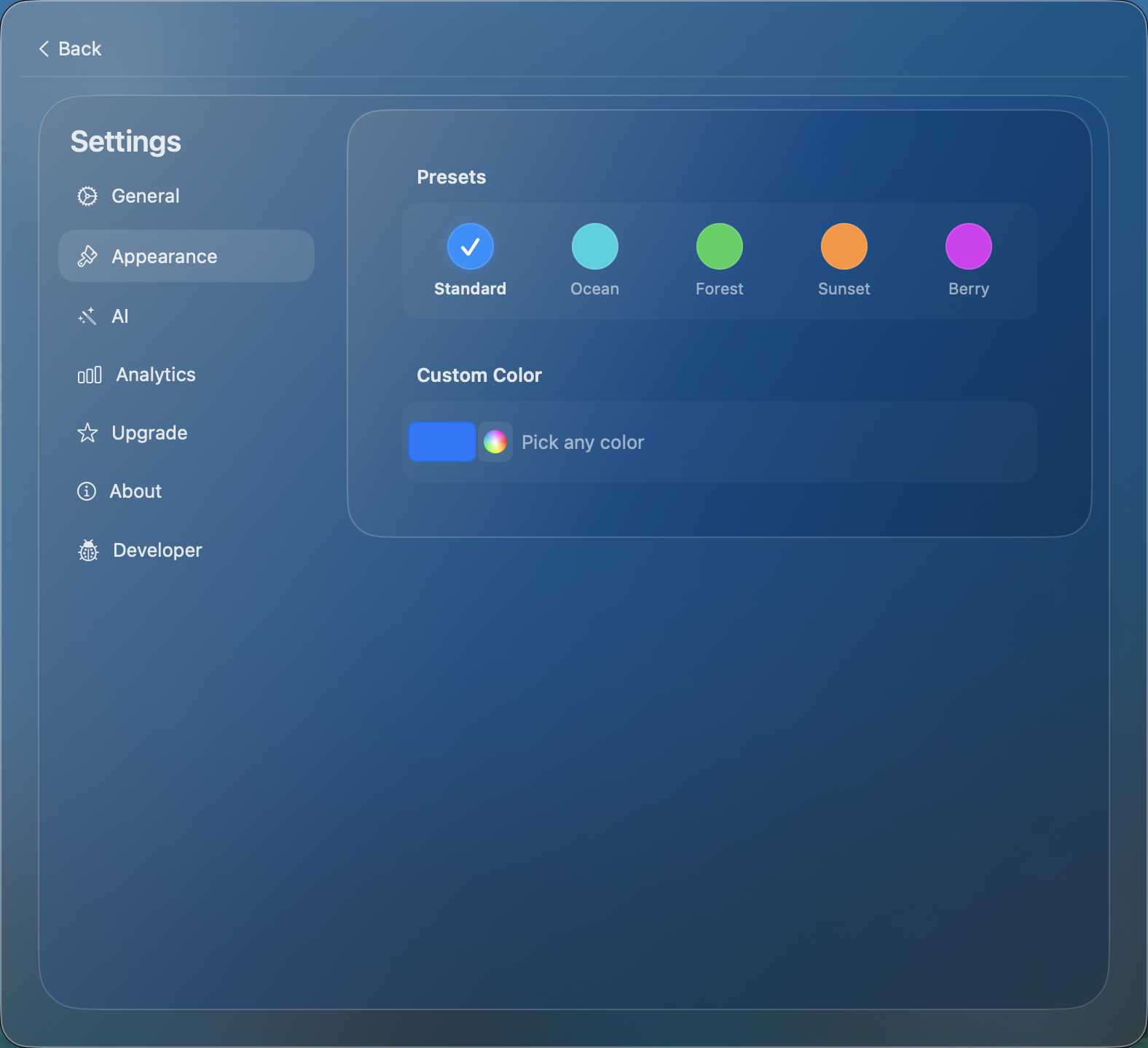 Appearance themes